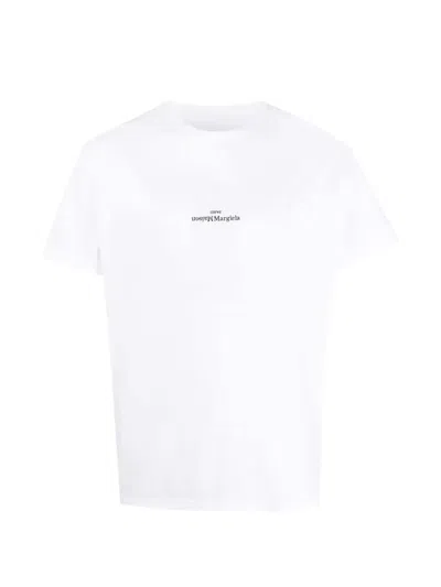 Maison Margiela Minimalist Short-sleeve T-shirt With Subtle Logo Detail In White