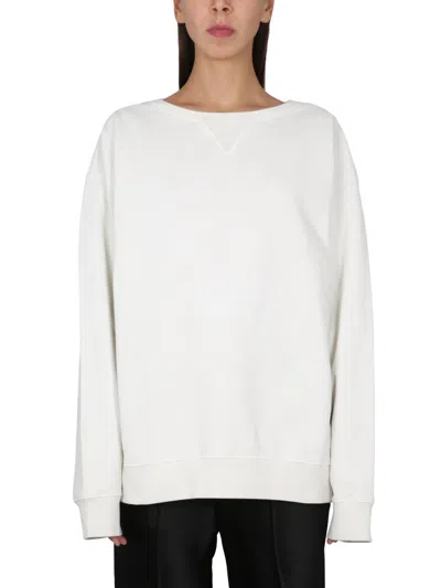 Maison Margiela Logo Embroidery Sweatshirt In White