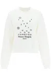 Maison Margiela Mm1 Mm10 Crew-neck Sweatshirt With Maxi Frontal Embroidery In White (white)