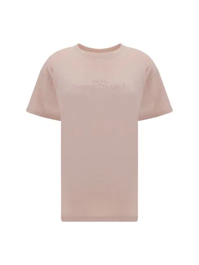 Maison Margiela Logo Embroidery T-shirt In Pink