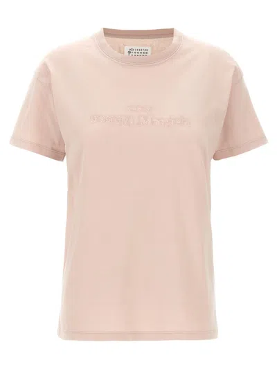 Maison Margiela Logo Embroidery T-shirt In Pink