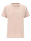 Maison Margiela T-shirt With Embroidered Logo In Pink