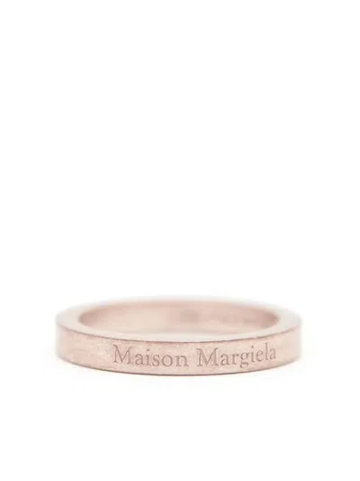 Maison Margiela Rose Gold Engraved Ring In Pink