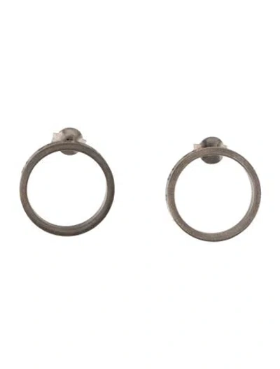 Pre-owned Maison Margiela Logo Engraved Hoop Earrings In Multi