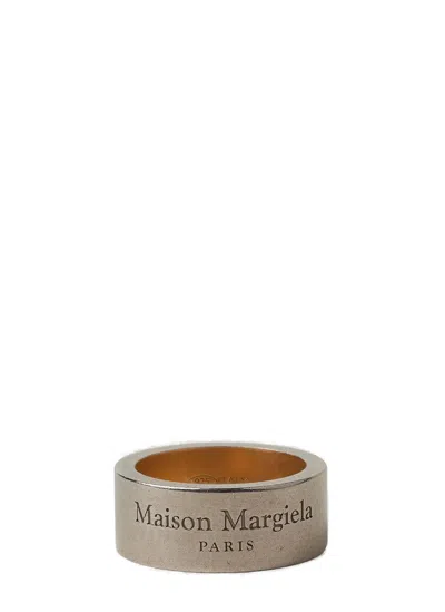 Maison Margiela Logo Engraved Ring In Multi