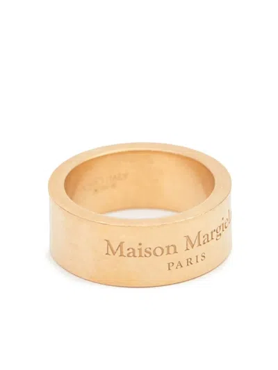 Maison Margiela Engraved Logo Ring In Gold