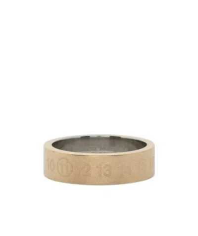 Maison Margiela Logo-engraved Thick-band Ring In Gold