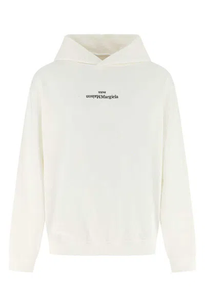 Maison Margiela Logo Hoodie In White