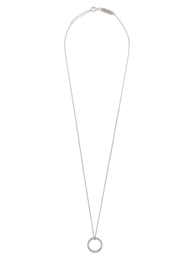 Maison Margiela Logo Necklace Jewelry Silver In Metallic