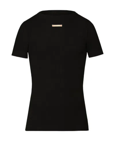 Maison Margiela Logo-patch Cotton T-shirt In Black
