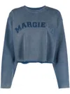 Maison Margiela Cropped Sweatshirt In Blue