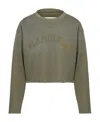 Maison Margiela Logo Cotton Jersey Crewneck Sweatshirt In Green