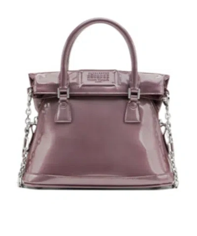 Maison Margiela Logo Patch Mini 5ac Tote Bag In Purple