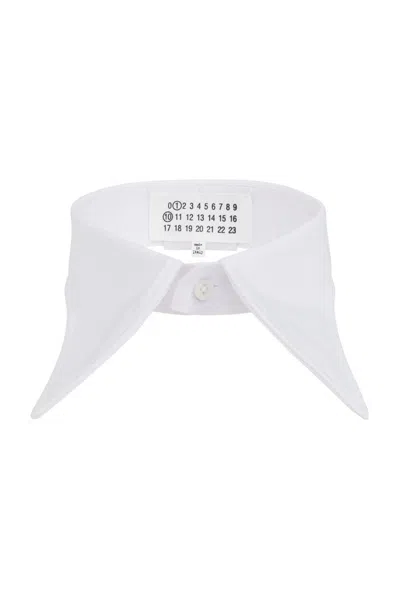Maison Margiela Logo Patch Poplin Shirt Collar In White