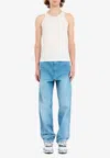Maison Margiela Logo Patch Ribbed Tank Top In White