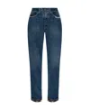 Maison Margiela Logo-patch Ripped-detailing Wide-leg Jeans In Blue
