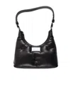Maison Margiela Black Nappa Leather Small Glam Slam Hobo Shoulder Bag In Black