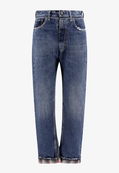 MAISON MARGIELA LOGO PATCH STRAIGHT-LEG JEANS