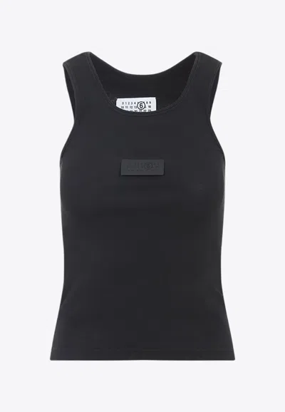 Maison Margiela Logo Patch Tank Top In Black