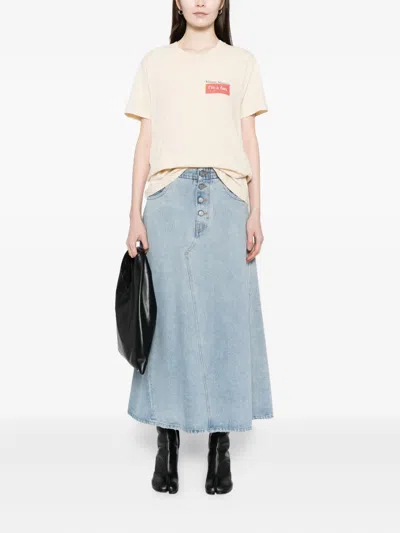 Maison Margiela Logo Patcht-shirt In Neutral