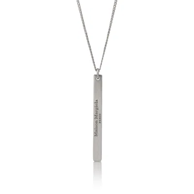 Maison Margiela Logo Pendant Necklace Man Polished Palladio