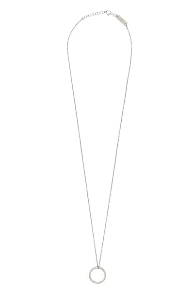 Maison Margiela Logo Pendant Necklace In Silver