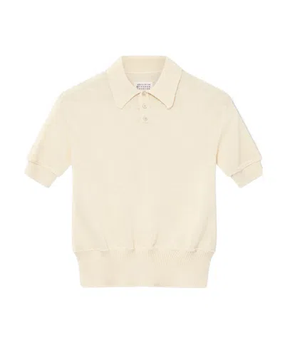 Maison Margiela Logo Polo Shirt In Nude