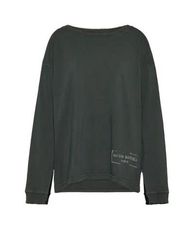 Maison Margiela Logo-print Cotton Sweatshirt In Black