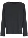 Maison Margiela Anthracite Grey Sweatshirt With Stamp Logo Print In Grey