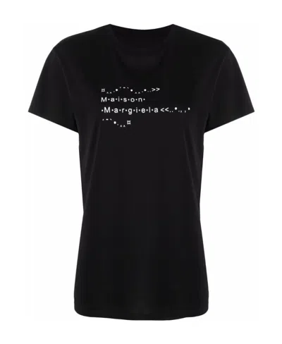 Maison Margiela Logo-print Cotton T-shirt In Black
