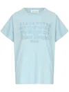 Maison Margiela Logo Print Cotton T Shirt In Blue