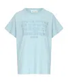 Maison Margiela Logo Print Cotton T Shirt In Blue