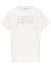 Maison Margiela Beige T-shirt With Faded Logo Printed On The Front In Cotton Woman