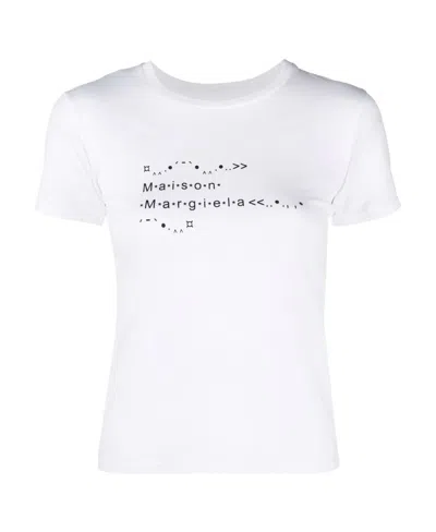 Maison Margiela Logo-print Cotton T-shirt In White