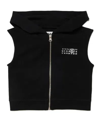 Maison Margiela Logo-print Hooded Vest In Black