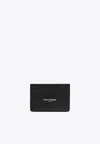 Maison Margiela Rectangular Leather Wallet With Embossed Logo In Black