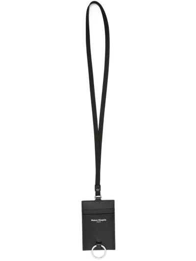 Maison Margiela Logo-print Leather Cardholder In Black
