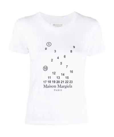Maison Margiela Logo-print Short-sleeve T-shirt In White