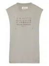 Maison Margiela Logo-print Sleeveless Top In Gray