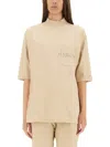 Maison Margiela Blush Beige T-shirt With Graffiti Logo
