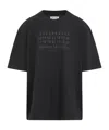 Maison Margiela Topstitched Logo Oversized T-shirt In Black