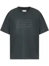 Maison Margiela Topstitched Logo Oversized T-shirt In Grey