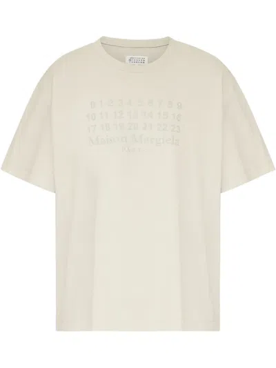 Maison Margiela Logo-print T-shirt In Neutrals