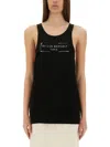 Maison Margiela Logo Stamp Tank Top In Black