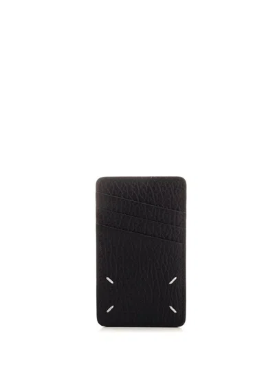 Maison Margiela Logo Printed Card Holder In Black