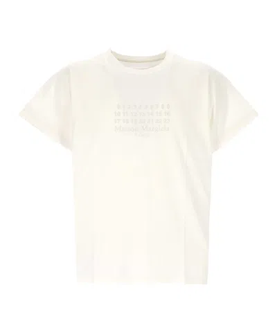 Maison Margiela Logo Printed Crewneck T-shirt In White