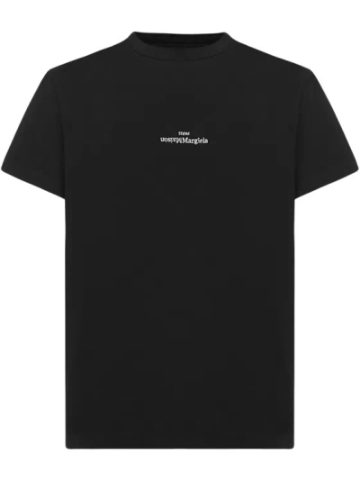 Maison Margiela Logo Printed T-shirt In Black