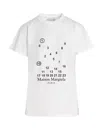 Maison Margiela Mm1 Mm10 Cotton Crew-neck T-shirt With Contrasting Monogram In White/black