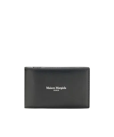 Maison Margiela Logo-printed Tonal Stitch Cardholder In Black
