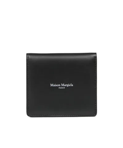 Maison Margiela Logo Printed Wallet In Black